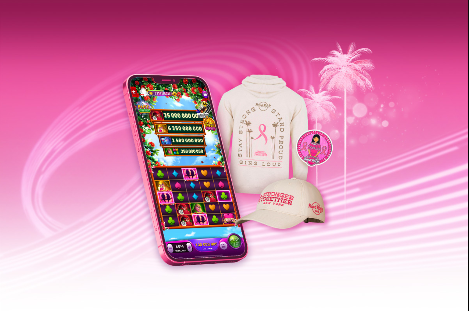 Cellphone displaying a game on screen